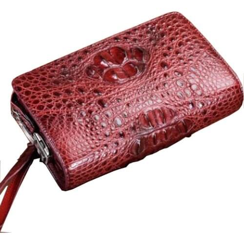 Ourui new selling true The crocodile Hand bag Combination lock Red wine men clutch bag