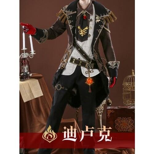 Anime Game Genshin Impact Diluc Original Battle Uniform Gorgeous Outfit Cosplay Costume Halloween Men Free Shipping 2020 NEW