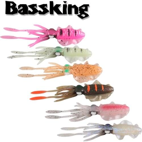 BASSKING Squid Soft Lure 10cm5g 15cm16g Luminous Eyes Isca Artificial Leurre Souple Swimbait Silicone Bait Wobbler Feeder Peche