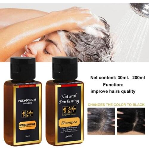 30ml Natural Darkening Shampoo Hair Loss Treatment Roots Treatment Hair Care Nourish Oil Control Hair Growth Anti-hair Loss