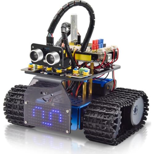 New Keyestudio Mini Smart Tank Robot V3.0 Kit For Arduino Robot Car DIY Programmable STEM Toys Compatible With Arduino&Mixly