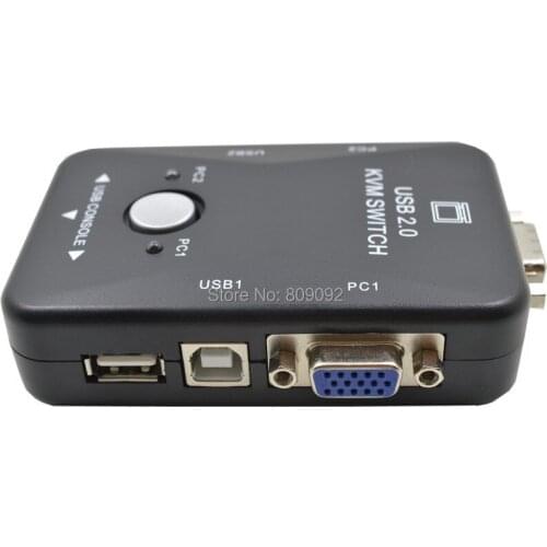 New 2 Ports USB VGA KVM Switch Box For Mouse Keyboard Monitor Sharing Computer PC