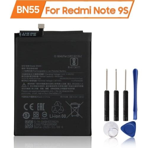 XiaoMi Original Replacement Battery BN55 For Xiaomi Note 9S Note9S Authentic Phone Battery 5020mAh