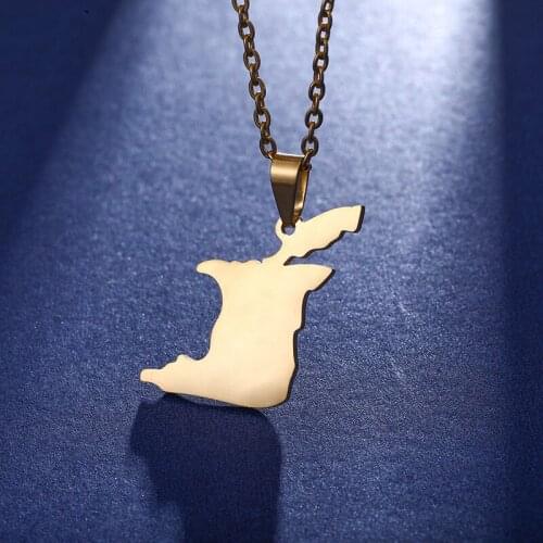 Trinidad and Tobago Map Flag Pendant Necklace Mens Stainless Steel World Map Necklace Hip Hop Chain Birthday Gift Jewelry