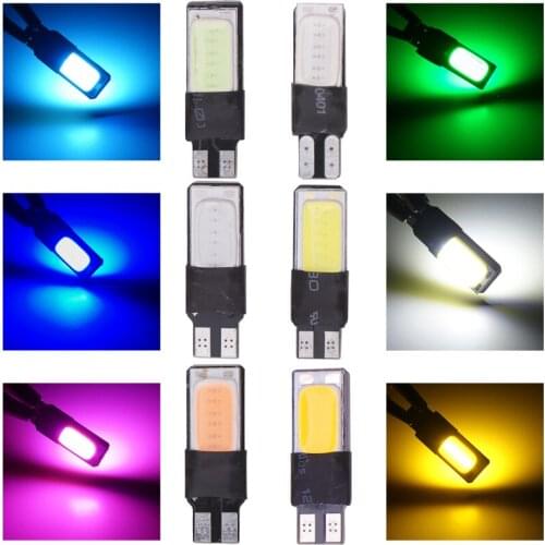 RXZ 4pcs Canbus T10 W5W COB LED 194 168 error free Interior reading Light Clearance Bulbs Auto plate Lamp white pink blue 12V