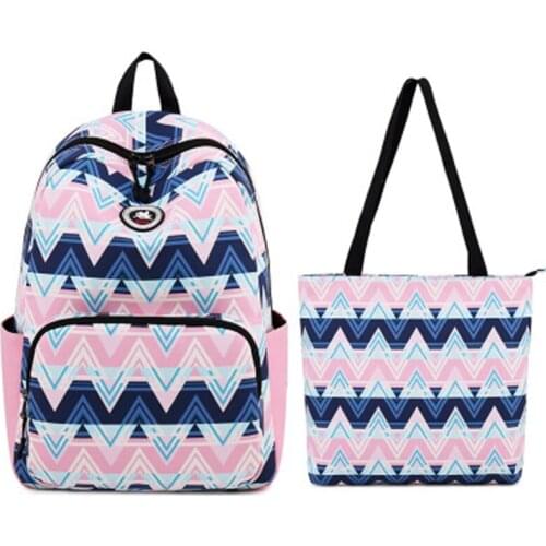 Girls backpack new simple college wind backpack waterproof two-piece travel backpack middle school student bag computer bag