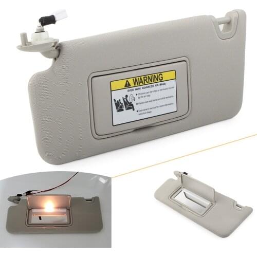 Grey Car Accessories Front Left Sun Visor Shade Sunshade w/ Light Mirror For Honda Accord 2008 2009 2010 2011 83280TA5A51ZA