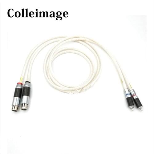 Colleimage Pair QED Signature Silver Plated RCA Audio Cable, RCA Male Plug To XLR Balanced Female Plug Signal Wire