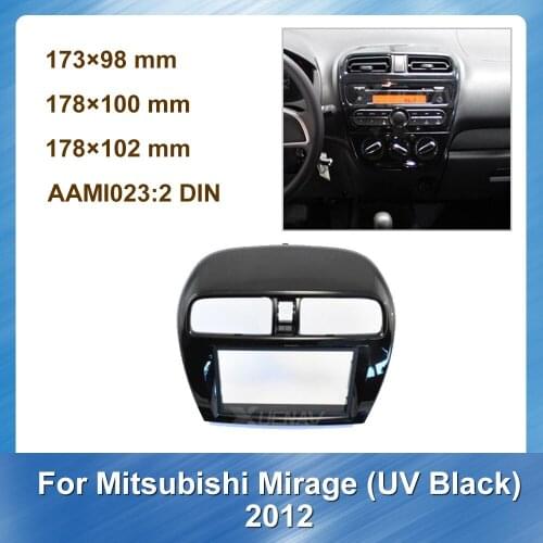 Special Dash Radio Fascia for Mitsubishi Mirage UV Black 2012 2Din Car Autoradio Trim Kit Frame Panel Head Unit Car Refitting