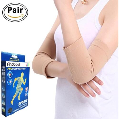 Findcool Sports Safety Elastic Elbow Brace Sleeve Elbow Pads for Volleyball Tennis Elbow Support Absorb Sweat Elbow Protection