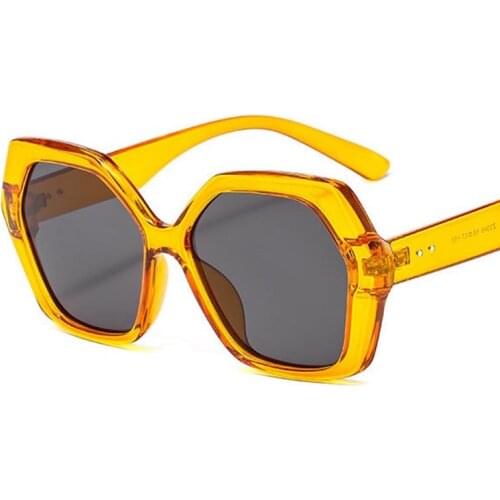 2020 Vintage Oversized Sunglasses Fashion Women Shades Men Irregular Sun Glasses Female Unique Orange Summer Style Oculos UV400