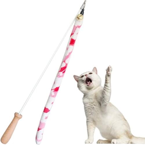 Outgeek Cat Toy Retractable Cat Wand Interactive Funny Long Pendant Cat Teaser Kitten Playing Wand Toys for Cats