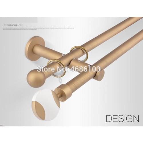 High Quality Carbon Steel curtain rod Gold color Diameter 19mm curtain rod bracket for Bedroom/study room/living room