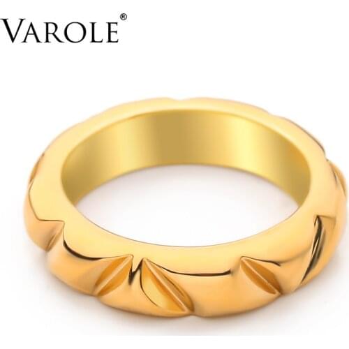 VAROLE Minimalist Concave Ring Gold Color Lady Finger Rings For Women Anillos Friends Gift Fashion Jewelry Dropshipping