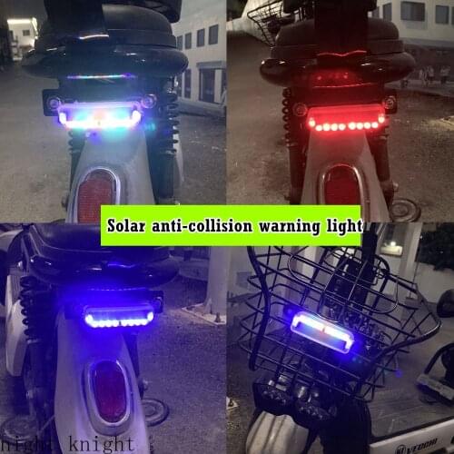 1PCS Solar Energy Auto Emergency LED Solar Warning Lights Car/Motorcycle/Electric car rear Anti-collision Lights Universal