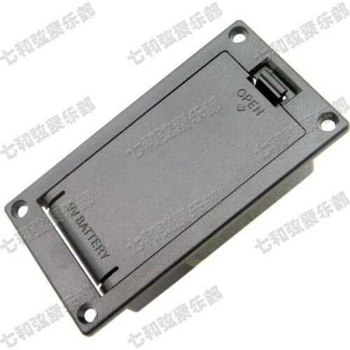 10 set of 9V Battery Box Holder Case Compartment Cover With 9 Volt Battery Clip Buckle for Active Guitar Bass Pickup