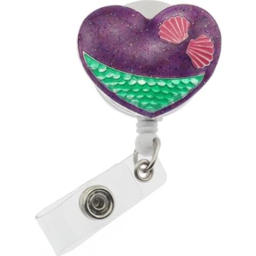 10pcs/lot Retractable Enamel Heart-shaped Badge Reels Holders for Nurse