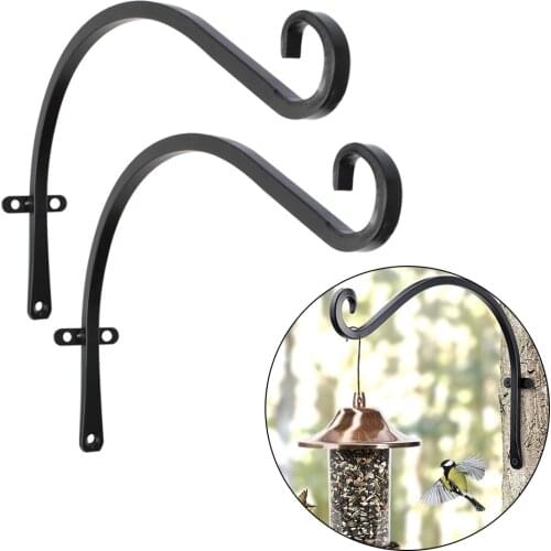 2pcs Wrought Iron Metal Wall-Mounted Hanging Lantern Hanger Basket Bracket Home Plant Vintage Durable Hooks Garden Decoration