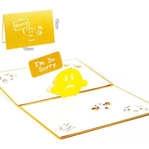 3D Laser Cut Handmade I'm so sorry Lover Apologize Paper Invitation Greeting Cards PostCard Boyfriend Girlfriend Creative Gift