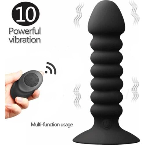 10 Speeds Wireless Remote Anal Sex Toys Dildo Male Prostate Massager Strong Sucker Unisex Stimulator Anus Penis Vibrator