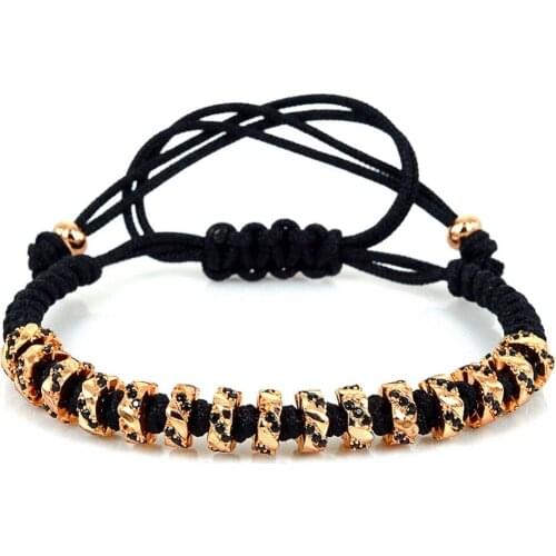 Anil Arjandas Men Macrame Bracelet Fashion Jewelry Rose Zirconia Stoppers Micro Pave Black Zircon Homme for Women