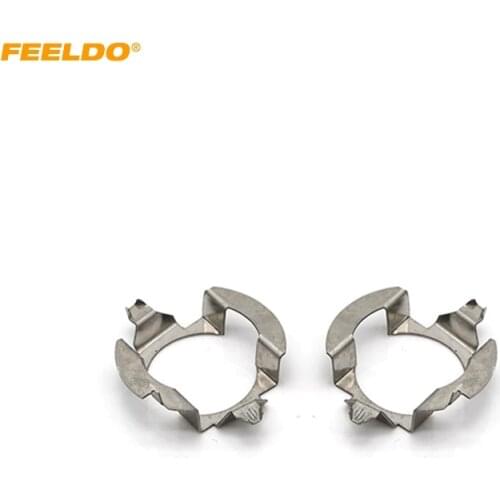 FEELDO 2pcs H7 LED Headlight Lamp Retainers Metal Clip Holder For Benz Volkswagen Opel Chery LED Bulb Base Adapter #HQ1223