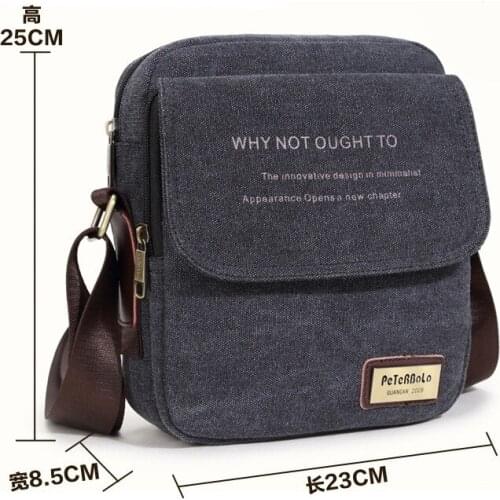 Men Travel Bag Canvas Casual Men Shoulder Crossbody Bags Good Qualtiy Outdoor Bags Mens Travel School Retro Zipper Shoulder Bag