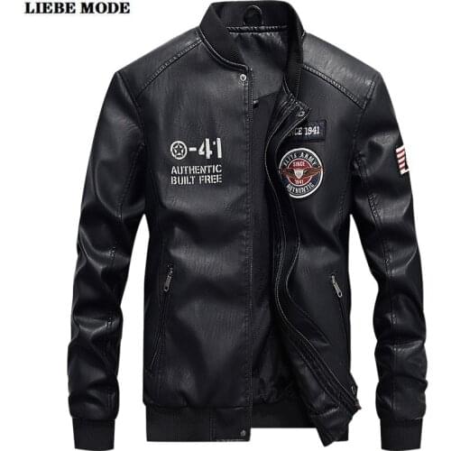 Mens Motorcycle Biker Soft Faux Leather Jacket Men 2021 Spring Autumn Mens Stand Collar Baseball Bomber Pu Jackets and Coats