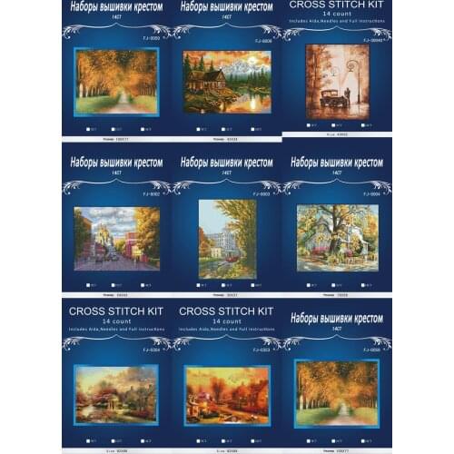 4CT Scenery Collection 02 DIY Handmade Counted Cross Stitch Needlework Set Embroidery Kit Home Decoration