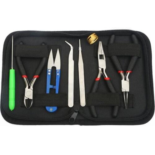 8pcs/set Jewelry Making Tools Kit DIY Pliers Set Flat Round Nose Pliers Wire Cutter Pliers Rings Scissor Needles Beading Tweezer