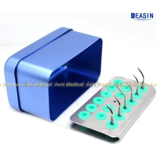NEW 16-hole dental scaler tip disinfection box Dental stainless steel working tip holder box dental instrument multifunction