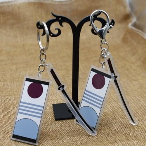 New Japanese Anime Demon Killer Knife Kitchen Door Tanjiro Acrylic Earrings Keychain Mens Womens Chemical Jewelry Accessories