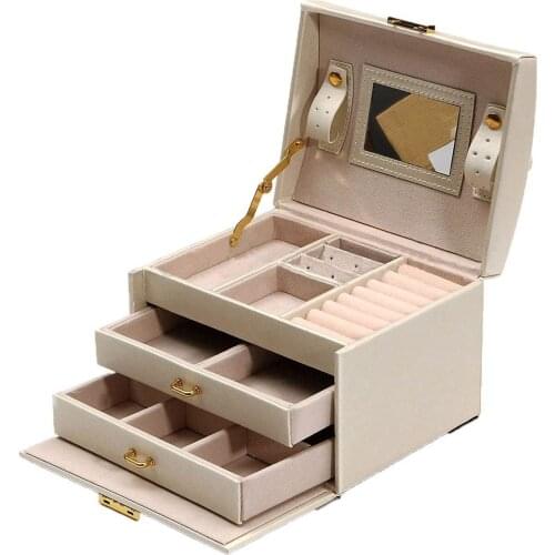 New Large Jewellery Box Armoire Dressing Chest with Clasps Bracelet Ring Organiser