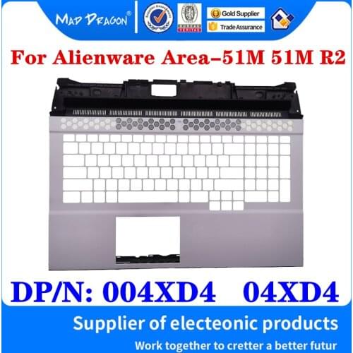 NEW original Laptop Replacement Palmrest Upper Cover Case For Dell Alienware Area-51M R2 51M R2 White C shell 004XD4 04XD4