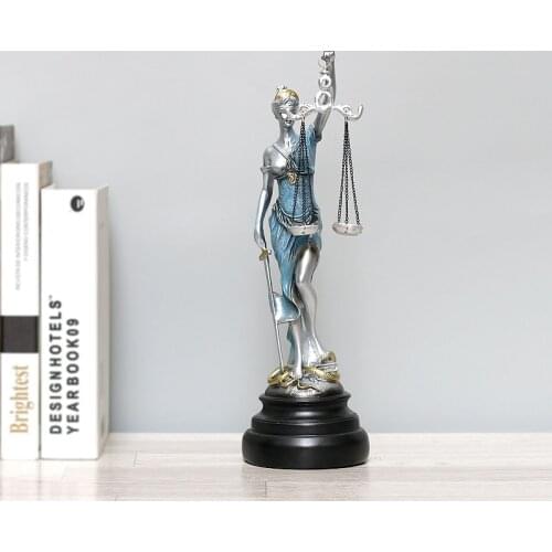 RETRO JUSTICE GODDESS FIGURINE GREEK FAIR ANGELS STATUE RESIN ART&CRAFT HOME DECORATION ART SCULPTURE ORNAMENTS R289