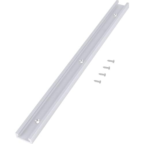 400mm Aluminum Alloy T-Track T-Slot Track Bar Slider with Self-taping Screws Miter Gauge Rod for Woodworking Tools DIY