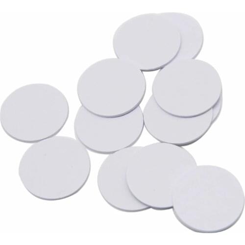 100Pcs RFID Smart IC Tags 13.56MHz FM1108 M1 S50 Waterproof 25*25MM PVC Coin Card Free Shipping