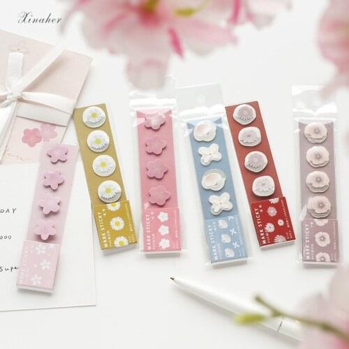 XINAHER 1 sheet Colorful flowers mark sticky PVC sticker decoration stickers DIY diary scrapbooking label sticker