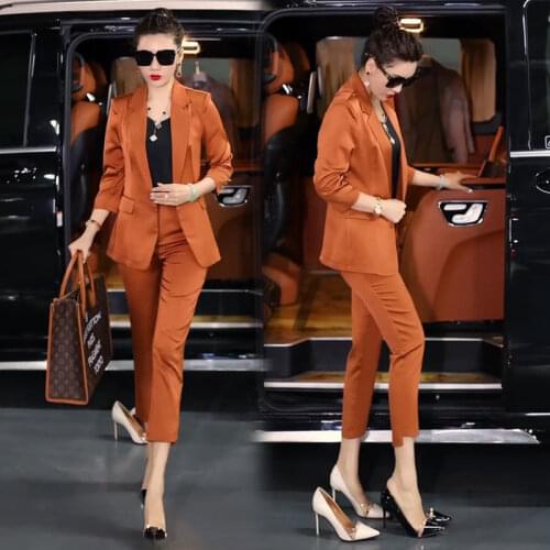 Women 2021 Spring Autumn Classic Office Blazer Suit Two Piece Set Female Casual Commute Blazer Jacket Pants Suits Lady Sets C295