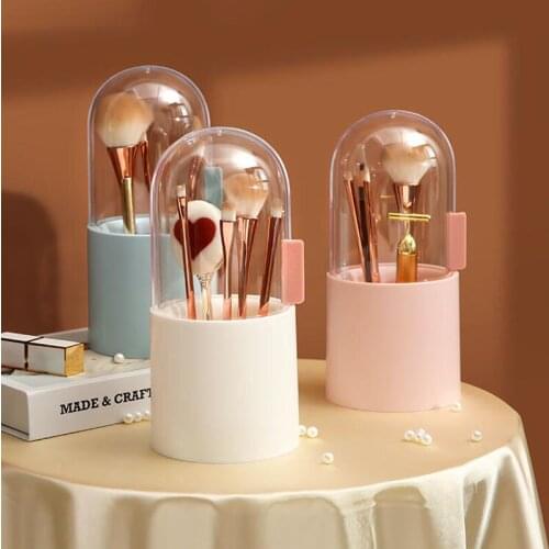 Makeup Brush Storage Box Cosmetic Organizer Makeup Brush Barrel Holder Eyebrow Pencil Plastic Box Waterproof Contains Pearls Box
