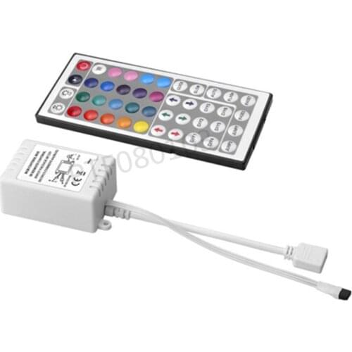 10PCS 44 Keys Dual Connectors IR Remote RGB Controller Output DC12V 2 Ports Dimmer For 3528 5050 SMD RGB LED Strip light Control