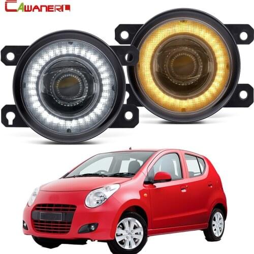 2 Pieces Car LED Fog Light Assembly Angel Eye Daytime Running Light DRL 30W 8000LM 12V For Suzuki Alto V GF Hatchback 2009-2015