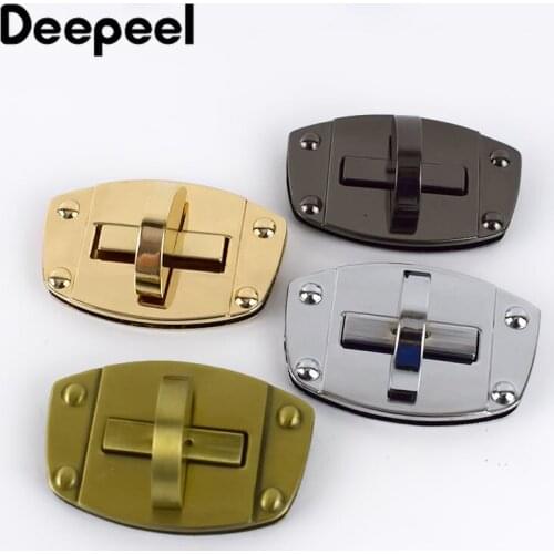 Deepeel 2pcs Bag Hardware Accessories Metal Clasp Twist Lock Buckle DIY Luggage Purse Leather Craft Decoration Material BF046