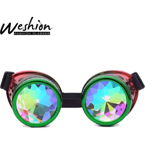2019 Steampunk Sunglasses Women Men Kaleidoscope Dazzling Cosplay Party Glasses Gothic Goggles Retro Glasses Halloween Prop
