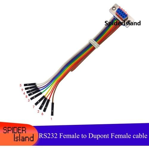 5pcs/lot Female RS232 Connect Cable DB9 Serial Port to DuPont 2.54mm 9* 1Pin Data Download Cable jumper Test DB9 Cable 30cm