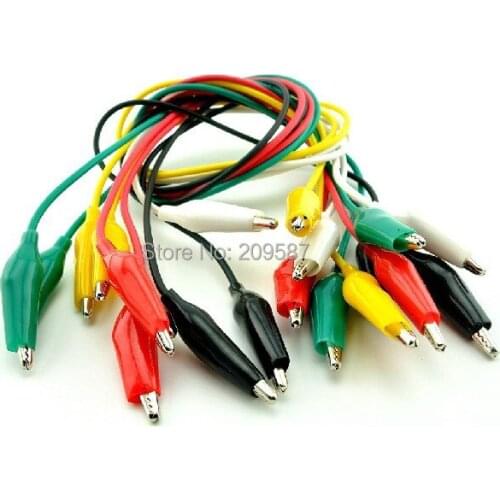 50pcs Leads Alligator Crocodile Double-ended Test Roach Clip Jumper Wire Drop Shipping Wholesale