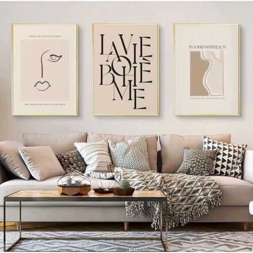 Abstract Quote Poster Line Drawing Canvas Painting Neutral Art Print Nordic Minimalist Wall Picture For Living Room Home Décor