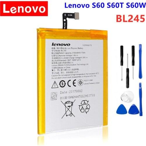 2150mAh BL245 Battery For Lenovo S60 S60T S60W phone Battery Replacement Large Capacity Back up Battery + Free Tools