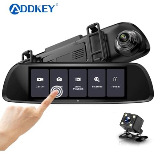 ADDKEY Full HD 1080P Car DVR 7.0 Inch IPS Touch Screen Recorder Camera Dual Lens with Rear View Camera Auto Registrator Dash Cam