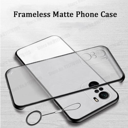 Frameless Phone Cases For Redmi K40 Pro Plus POCO F3 Matte Shockproof Cover For Xiaomi 10s 11 10 PRO Borderless with Ring Cover
